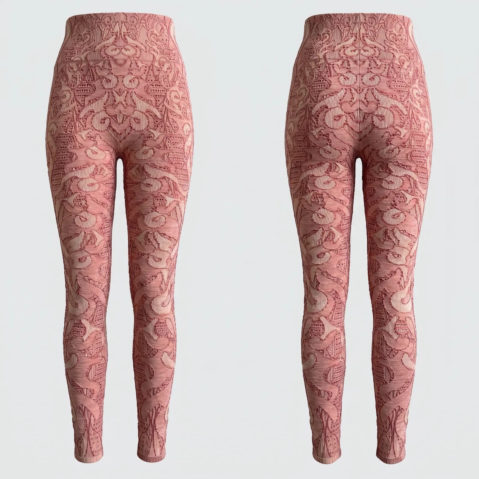 Patterned knit leggings visualised with Momentful